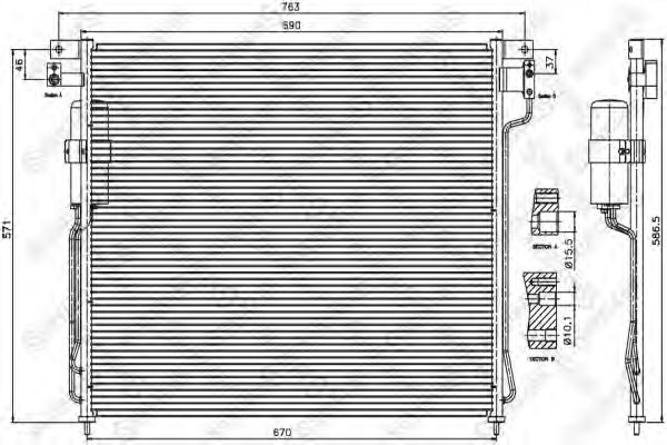 STELLOX 1045383SX Радиатор кондиционера для NISSAN