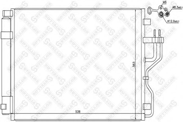 STELLOX 1045706SX Радиатор кондиционера для KIA