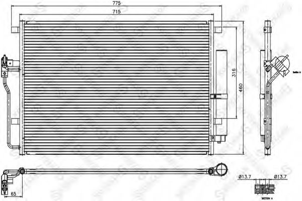 STELLOX 8728002SX Радиатор кондиционера для MERCEDES-BENZ