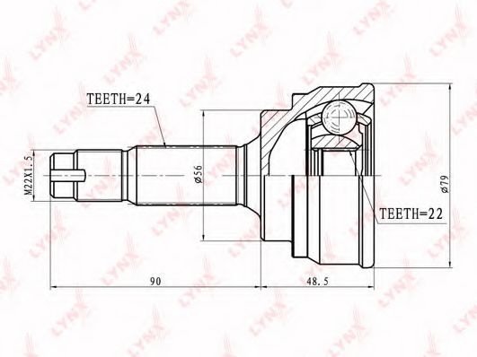 LYNXauto CO7534 Шарнирный комплект, приводной вал 