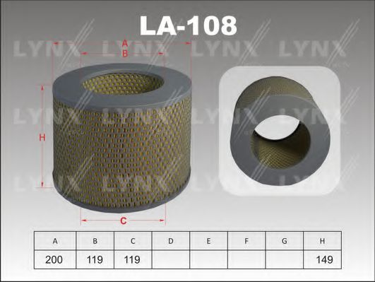 LYNXauto LA108 Воздушный фильтр LYNXAUTO 