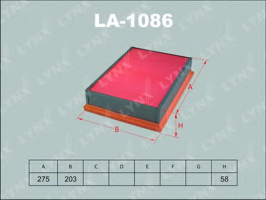 LYNXauto LA1086 Воздушный фильтр для KIA