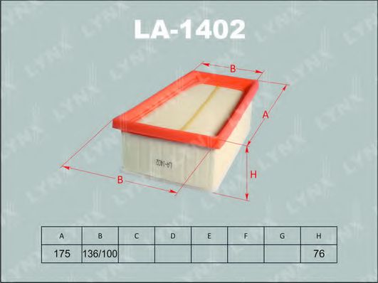 LYNXauto LA1402 Воздушный фильтр для NISSAN