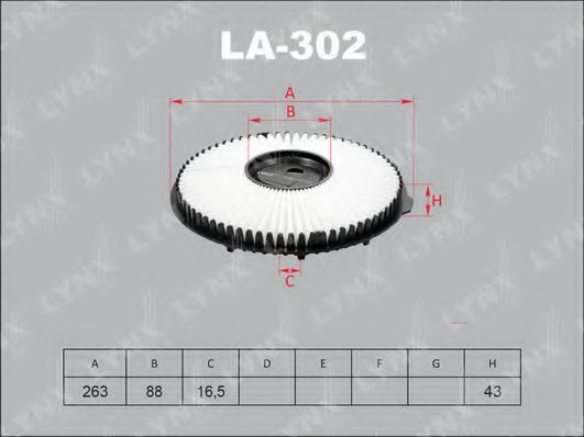 LYNXauto LA302 Воздушный фильтр для MITSUBISHI LANCER