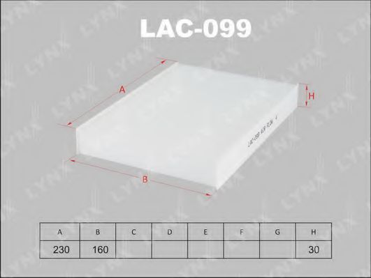 LYNXauto LAC099 Фильтр салона для RENAULT