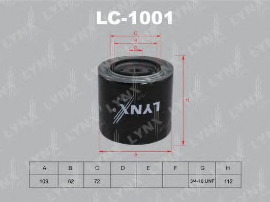 LYNXauto LC1001 Масляный фильтр LYNXAUTO для AUDI