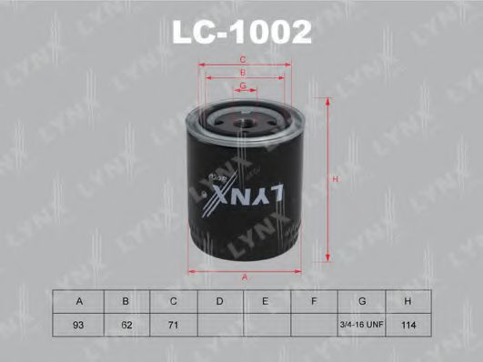 LYNXauto LC1002 Масляный фильтр LYNXAUTO для AUDI