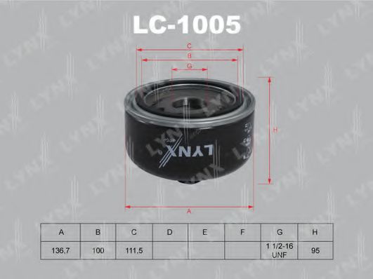 LYNXauto LC1005 Масляный фильтр для VOLKSWAGEN LT