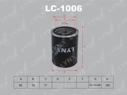 LYNXauto LC1006 Масляный фильтр для VOLKSWAGEN
