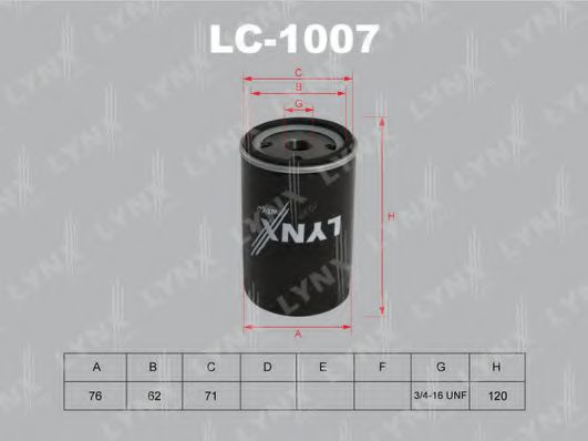 LYNXauto LC1007 Масляный фильтр LYNXAUTO для VOLKSWAGEN
