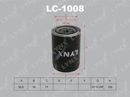 LYNXauto LC1008 Масляный фильтр LYNXAUTO 