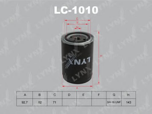 LYNXauto LC1010 Масляный фильтр LYNXAUTO для AUDI