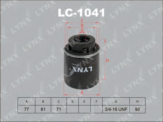 LYNXauto LC1041 Масляный фильтр LYNXAUTO для SEAT