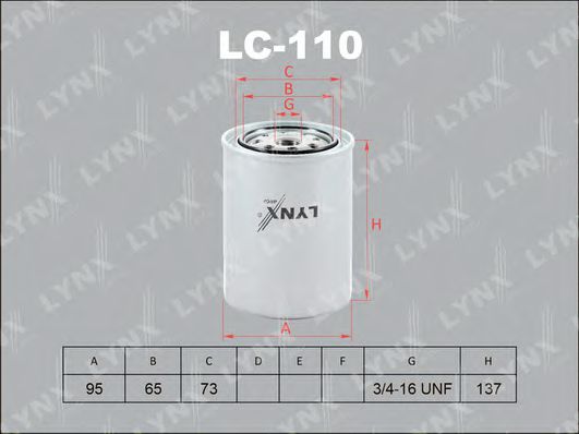 LYNXauto LC110 Масляный фильтр LYNXAUTO для TOYOTA