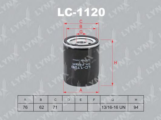 LYNXauto LC1120 Масляный фильтр для ROVER