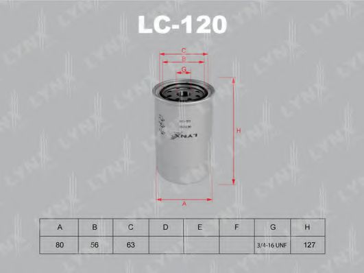 LYNXauto LC120 Масляный фильтр LYNXAUTO 