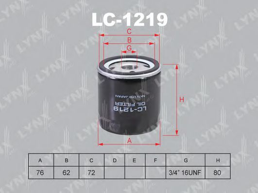 LYNXauto LC1219 Масляный фильтр LYNXAUTO для CHRYSLER