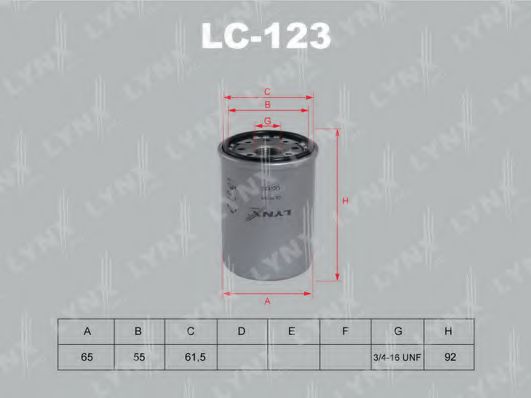 LYNXauto LC123 Масляный фильтр LYNXAUTO для TOYOTA