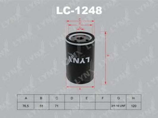 LYNXauto LC1248 Масляный фильтр для MERCEDES-BENZ 190