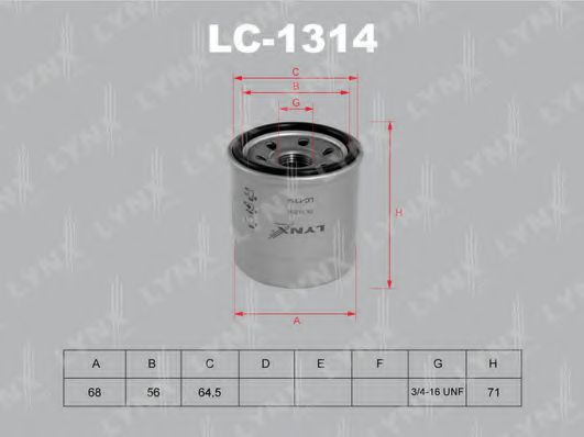 LYNXauto LC1314 Масляный фильтр для CHEVROLET LOVA