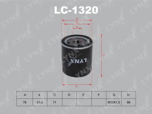 LYNXauto LC1320 Масляный фильтр для FIAT