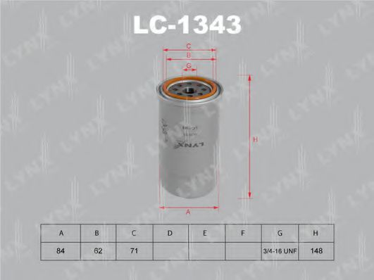 LYNXauto LC1343 Масляный фильтр LYNXAUTO для HYUNDAI