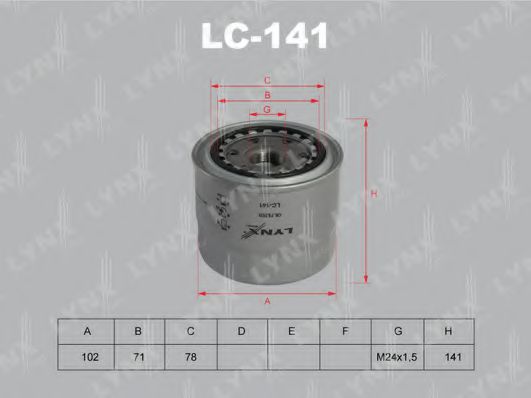 LYNXauto LC141 Масляный фильтр для TOYOTA SPACIA
