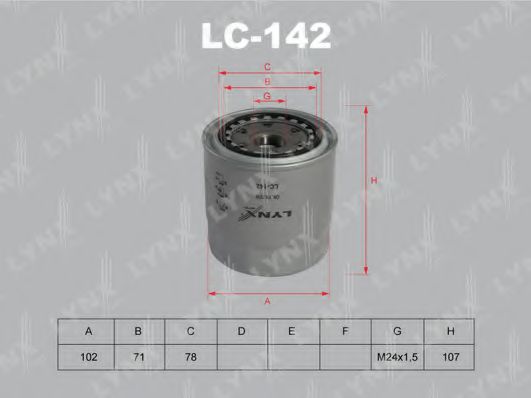 LYNXauto LC142 Масляный фильтр LYNXAUTO для TOYOTA