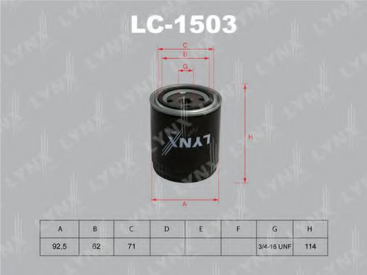 LYNXauto LC1503 Масляный фильтр LYNXAUTO для GAZ
