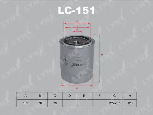 LYNXauto LC151 Масляный фильтр для TOYOTA HILUX