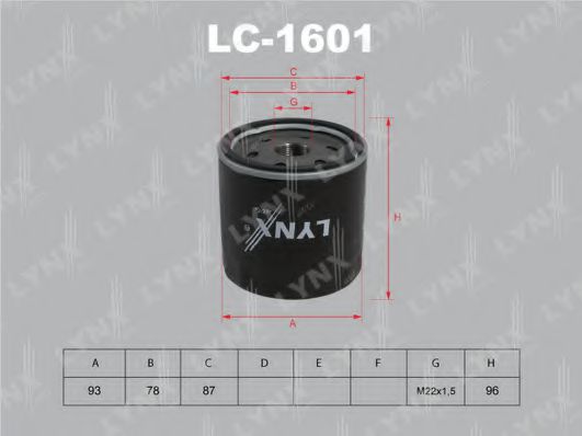 LYNXauto LC1601 Масляный фильтр для FORD