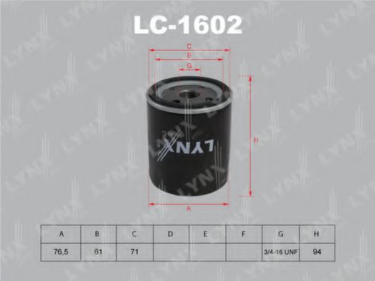 LYNXauto LC1602 Масляный фильтр LYNXAUTO для FORD