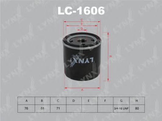 LYNXauto LC1606 Масляный фильтр для FORD FIESTA
