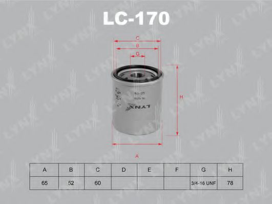 LYNXauto LC170 Масляный фильтр для PEUGEOT