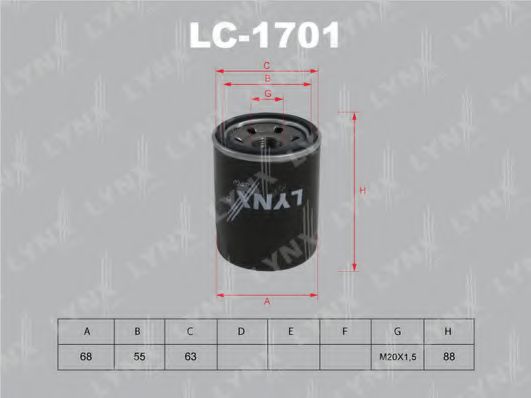 LYNXauto LC1701 Масляный фильтр для FORD USA