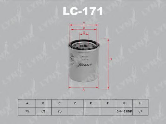 LYNXauto LC171 Масляный фильтр для TOYOTA HIACE