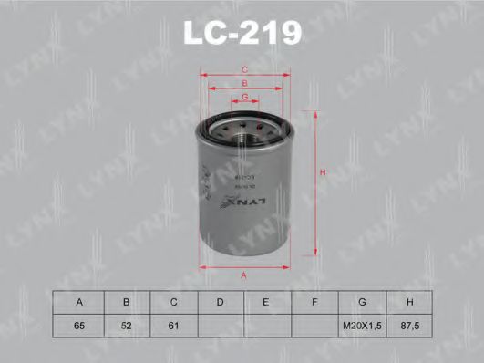 LYNXauto LC219 Масляный фильтр для INFINITI