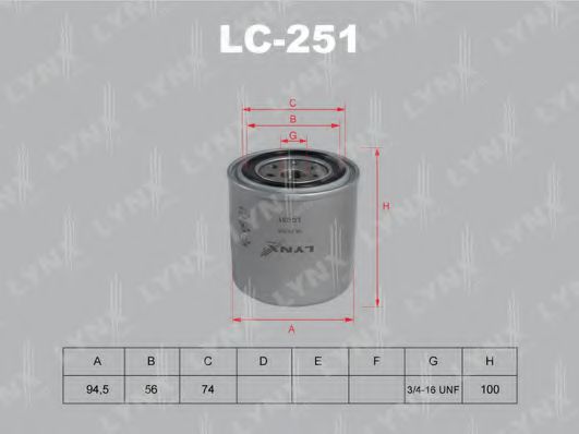 LYNXauto LC251 Масляный фильтр для NISSAN NOMAD