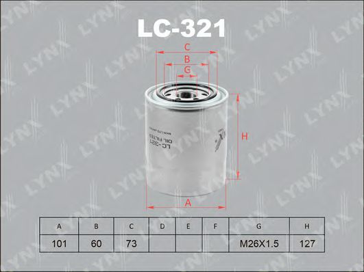 LYNXauto LC321 Масляный фильтр LYNXAUTO для MITSUBISHI