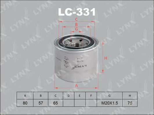 LYNXauto LC331 Масляный фильтр для MITSUBISHI COLT