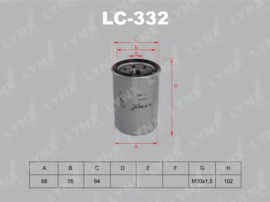 LYNXauto LC332 Масляный фильтр для MITSUBISHI DIAMANTE