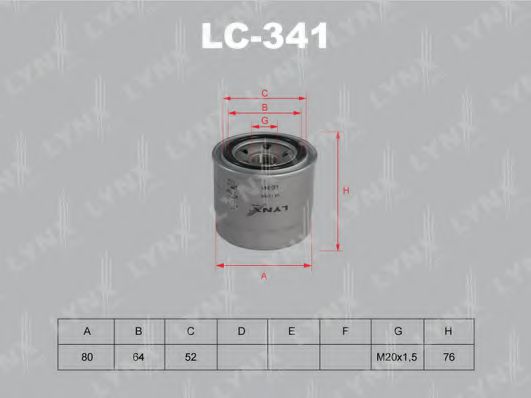 LYNXauto LC341 Масляный фильтр LYNXAUTO для HYUNDAI
