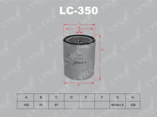 LYNXauto LC350 Масляный фильтр LYNXAUTO 