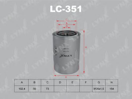 LYNXauto LC351 Масляный фильтр LYNXAUTO для MITSUBISHI