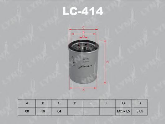 LYNXauto LC414 Масляный фильтр для MITSUBISHI