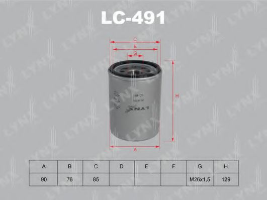 LYNXauto LC491 Масляный фильтр для ISUZU