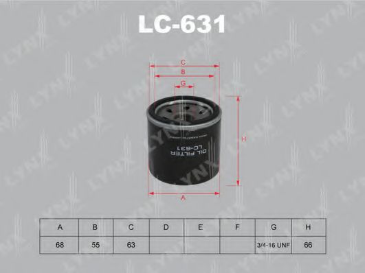 LYNXauto LC631 Масляный фильтр для SUBARU JUSTY