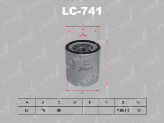 LYNXauto LC741 Масляный фильтр для OPEL CAMPO