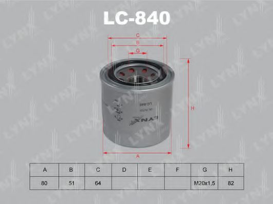 LYNXauto LC840 Масляный фильтр LYNXAUTO для SUBARU
