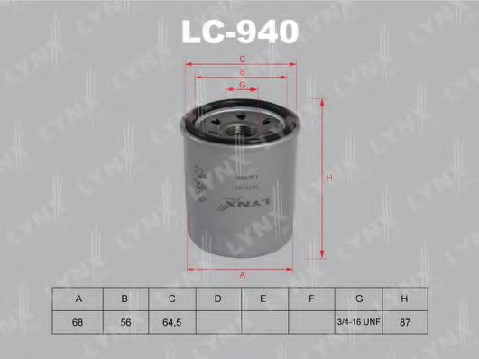 LYNXauto LC940 Масляный фильтр LYNXAUTO для SUBARU
